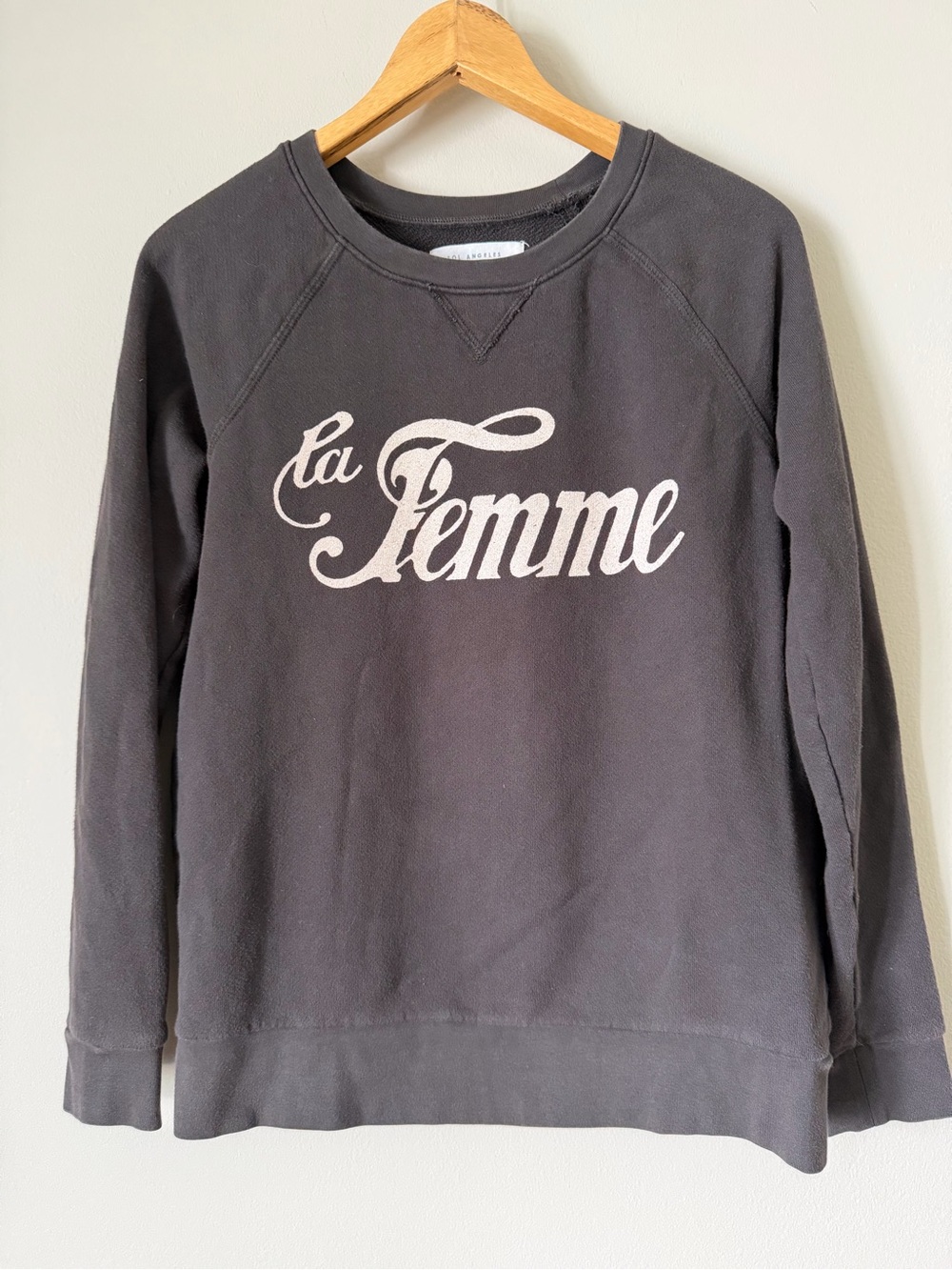 Anthropologie Sol Angeles La Femme Graphic Sweatshirt XS Black